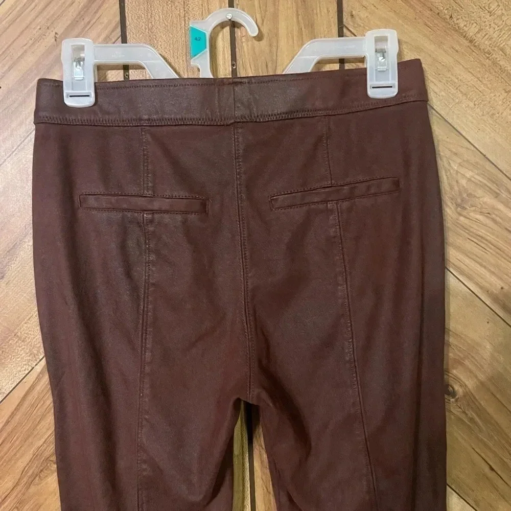 Free People Size 27 Wine Faux Leather Leggings